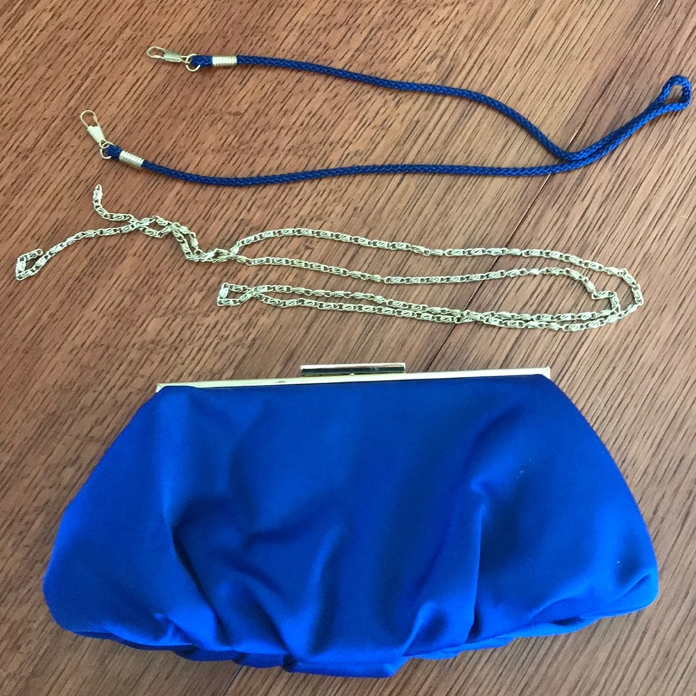 Royal blue clutch- used once!